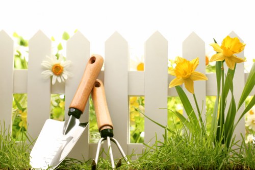 Seasonal lawn care and mowing in a Downe property garden